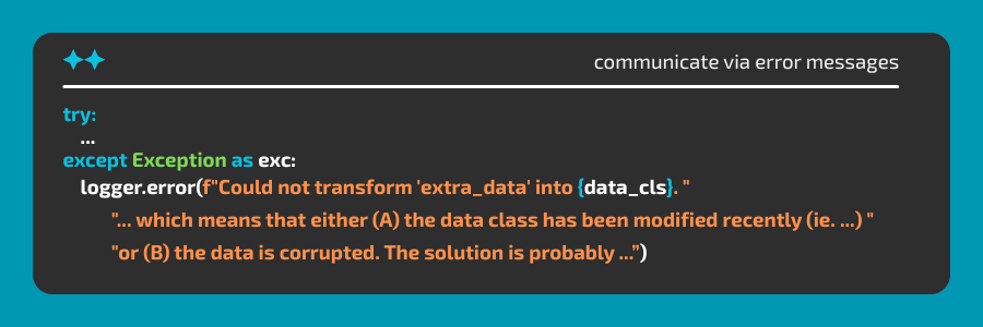 Communicate via error messages